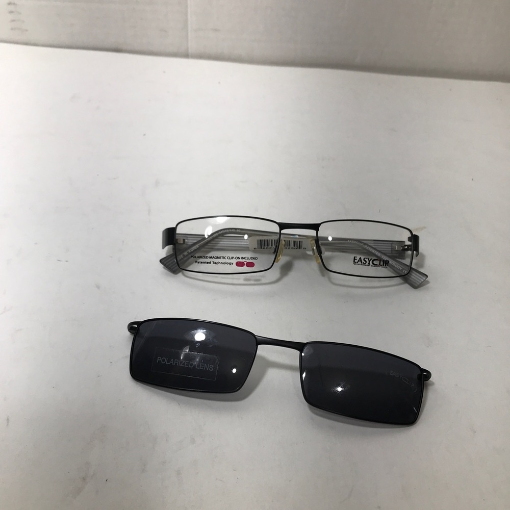New Easyclip EC170 Black Eyeglasses Frames 54-19-140